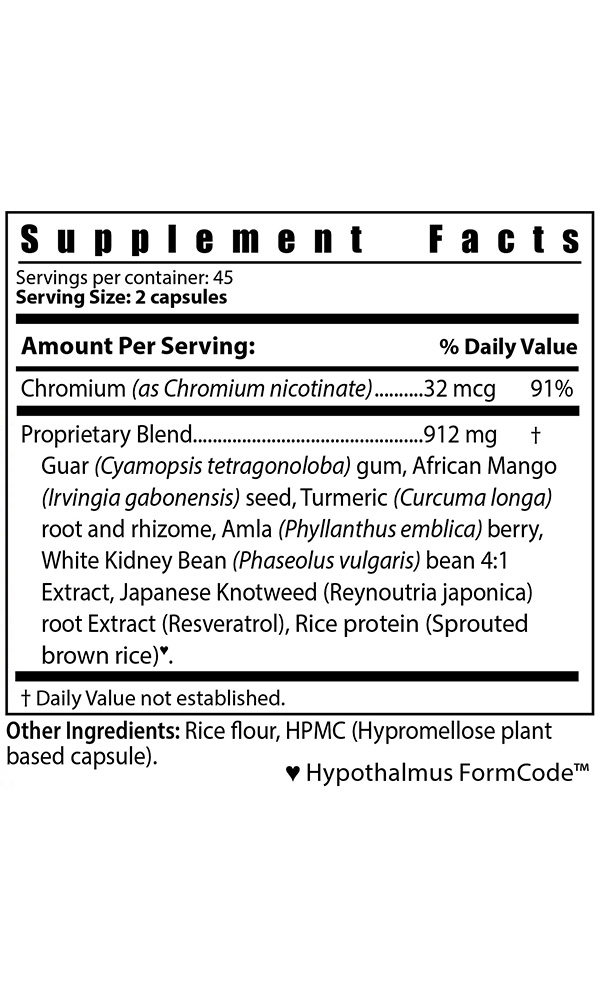 Inno-Vita Adipo-Thin™ - 90 veggie caps - Leptin Interaction Supplement Facts